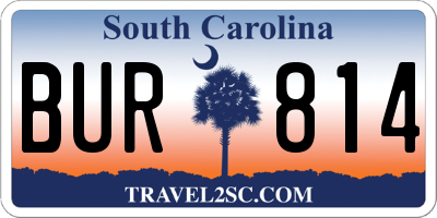 SC license plate BUR814