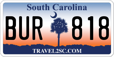 SC license plate BUR818
