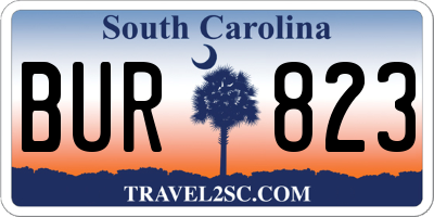 SC license plate BUR823