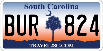 SC license plate BUR824