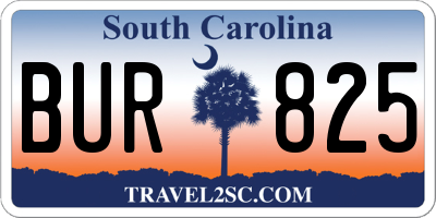 SC license plate BUR825