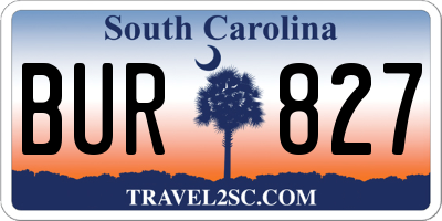SC license plate BUR827