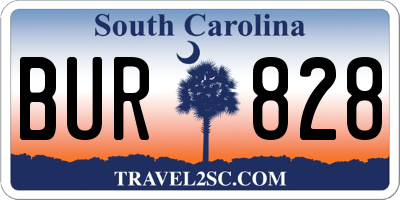 SC license plate BUR828