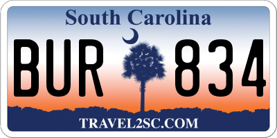 SC license plate BUR834