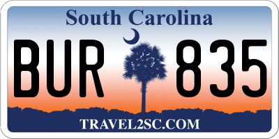 SC license plate BUR835