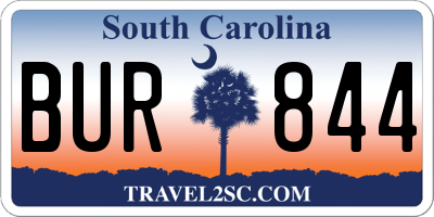 SC license plate BUR844