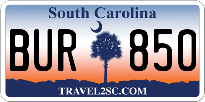 SC license plate BUR850