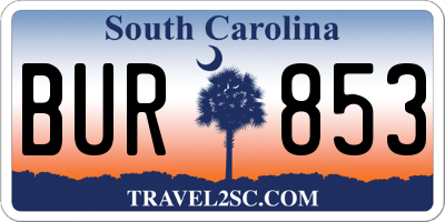 SC license plate BUR853