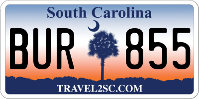 SC license plate BUR855