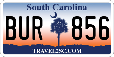 SC license plate BUR856