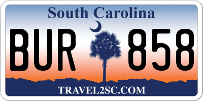 SC license plate BUR858