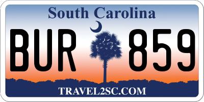 SC license plate BUR859