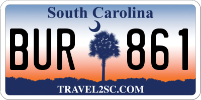 SC license plate BUR861