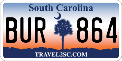 SC license plate BUR864