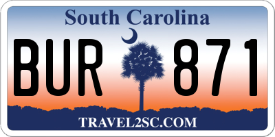 SC license plate BUR871