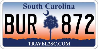 SC license plate BUR872