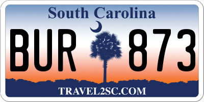 SC license plate BUR873