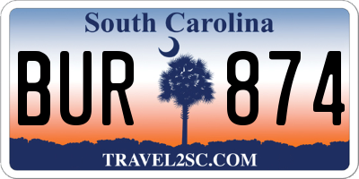SC license plate BUR874