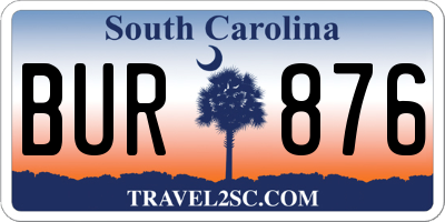 SC license plate BUR876