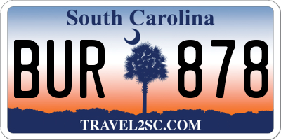 SC license plate BUR878