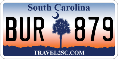 SC license plate BUR879