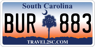 SC license plate BUR883