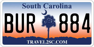 SC license plate BUR884