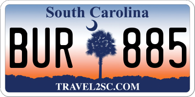 SC license plate BUR885