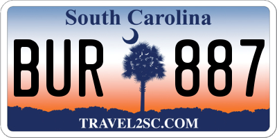 SC license plate BUR887