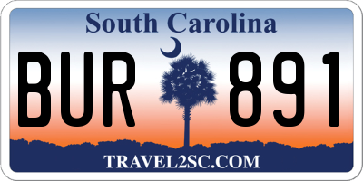 SC license plate BUR891