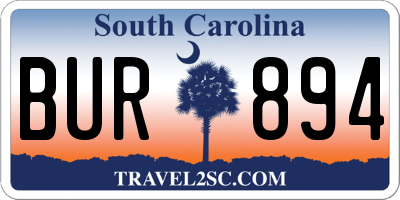 SC license plate BUR894