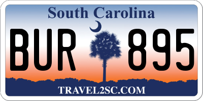 SC license plate BUR895