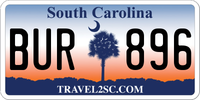 SC license plate BUR896