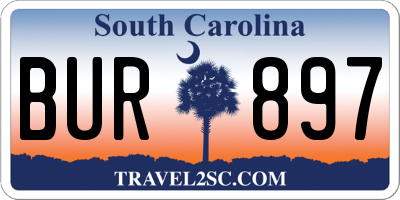 SC license plate BUR897