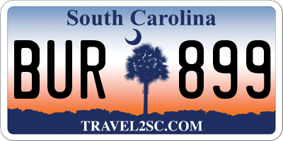 SC license plate BUR899