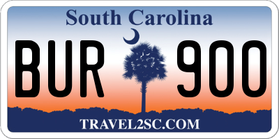 SC license plate BUR900