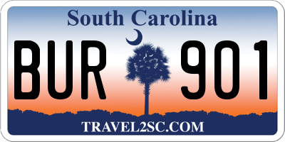 SC license plate BUR901
