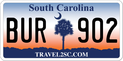 SC license plate BUR902