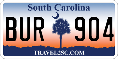 SC license plate BUR904