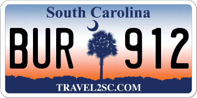 SC license plate BUR912
