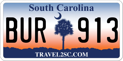 SC license plate BUR913