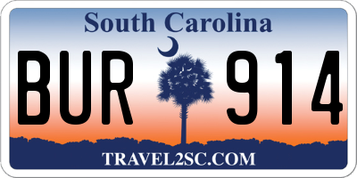 SC license plate BUR914