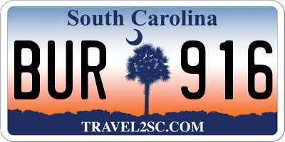 SC license plate BUR916