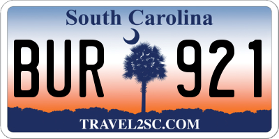 SC license plate BUR921