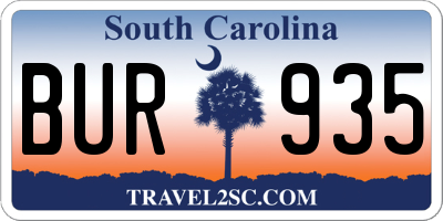 SC license plate BUR935