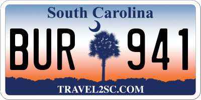 SC license plate BUR941
