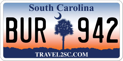 SC license plate BUR942