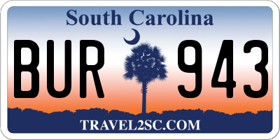 SC license plate BUR943