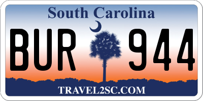 SC license plate BUR944