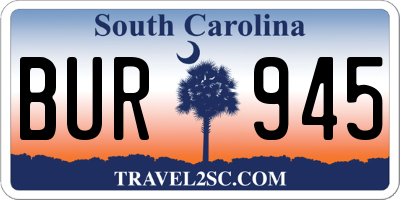 SC license plate BUR945